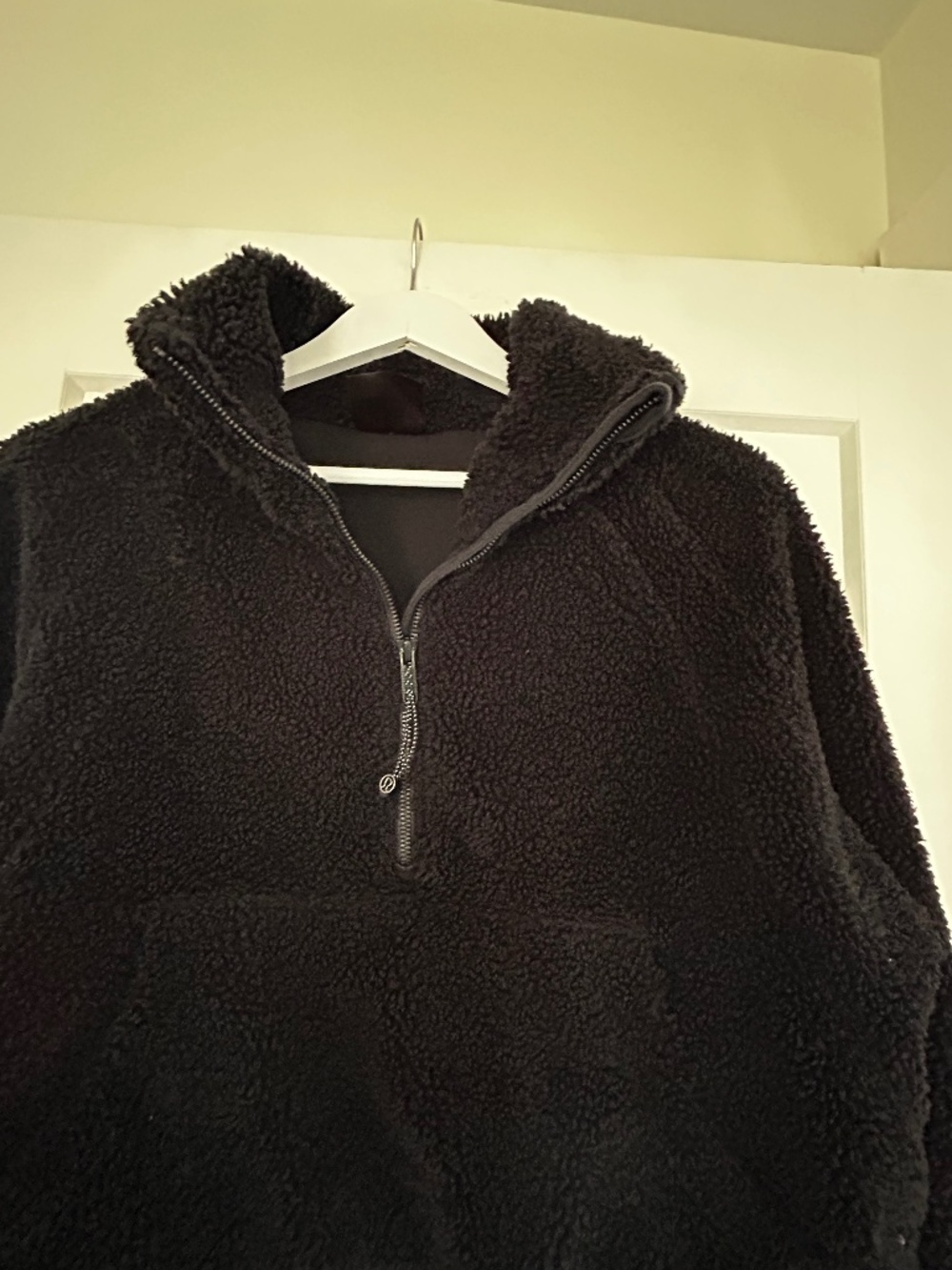 LULULEMON HALF ZIP BLACK SHERPA PULLOVER WOMEN'S MEDIUM M